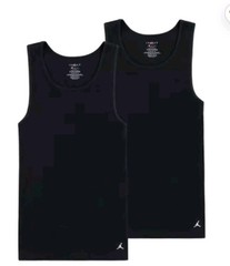 Jordan Flight Men’s 2-Pack Tank Undershirts Black L Cotton Stretch JM0626-023