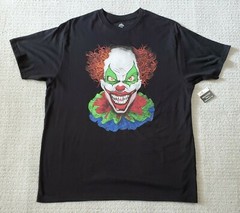 Mens Way to Celebrate Halloween T-Shirt Black with Scary Clown XL XG 46 – 48