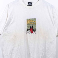 Vintage Jiri Votruba Prague Art T-Shirt XL Praha Czech Coffee Pop Art Boxy Y2K