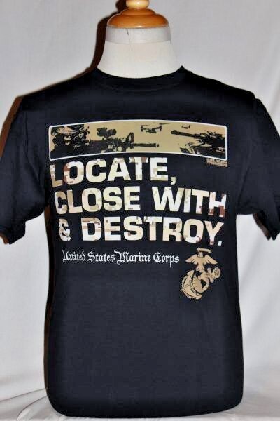 LOCATE CLOSE WITH & DESTROY T-Shirt 7.62 Design SIZE XL Pre-shrunk cotton, Black