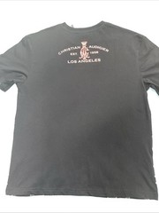 Christian Audigier Men’s Shirt Rhinestone Graphic Logo Black SZ Medium