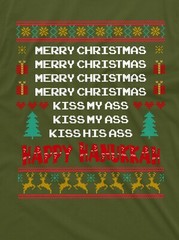 Men’s Holiday Funny Shirt Merry Christmas Happy Hanukkah T-shirt classic movie T