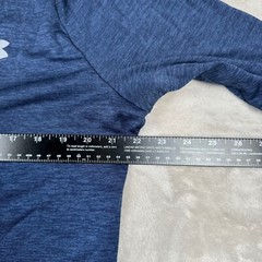 Under Armour Mens L 1/4 Zip Blue Pullover Performance Loose Heatgear Golf