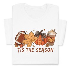 Tis the Season Fall T-Shirt, Pumpkin Spice & Football Autumn Tee