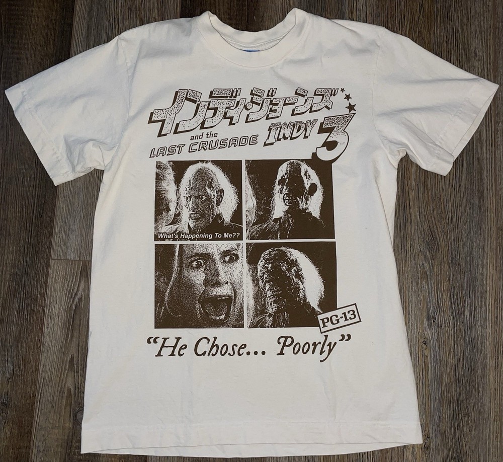 Indiana Jones and The Last Crusade Movie Graphic Shirt Mens M Tee 21x28in