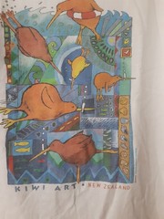 vtg 90’s kiwi art new zealand size medium white graphic t-shirt