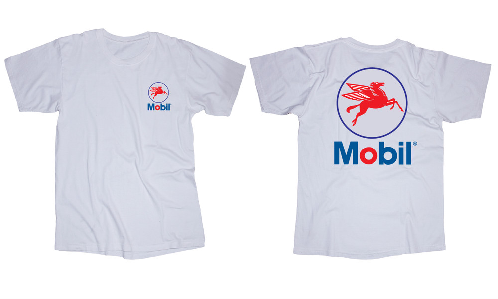 Mobil Oil Company Logo White T-Shirt