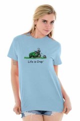 Life Is Crap Landscaper Lawn Mower Handyman Mens Casual Crewneck T Shirts Tees