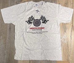 Lancaster Speedway Gray T-Shirt Adult XL Dirt Track Racing Flags South Carolina
