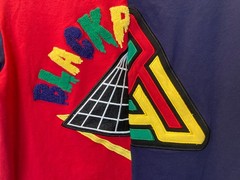 Black Pyramid Shirt Mens Small | Chris Brown Colorblock Chenille Embroidered Tee