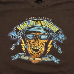 Harley-Davidson Shirt Mens Large Black Skull Scorpion Chandler AZ Pinup Cropped