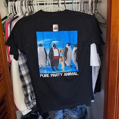 Vintage 90s Smirnoff Vodka Pure Party Animal Penguin Promo Shirt Black