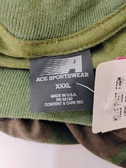 Vintage Ace Sportswear Camouflage Camo Pocket T-Shirt Men XXXL USA