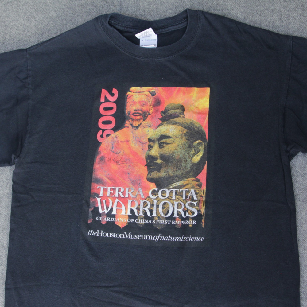 Terracotta Warriors Army T Shirt M VTG 2009 Houston Museum China Emperor Art Tee