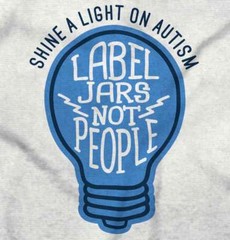 Shine A Light Autism Awareness Autistic Walk Womens or Mens Crewneck T Shirt Tee