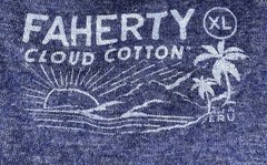 Faherty Henley Long Sleeve Shirt Men’s XL Blue Cloud Cotton