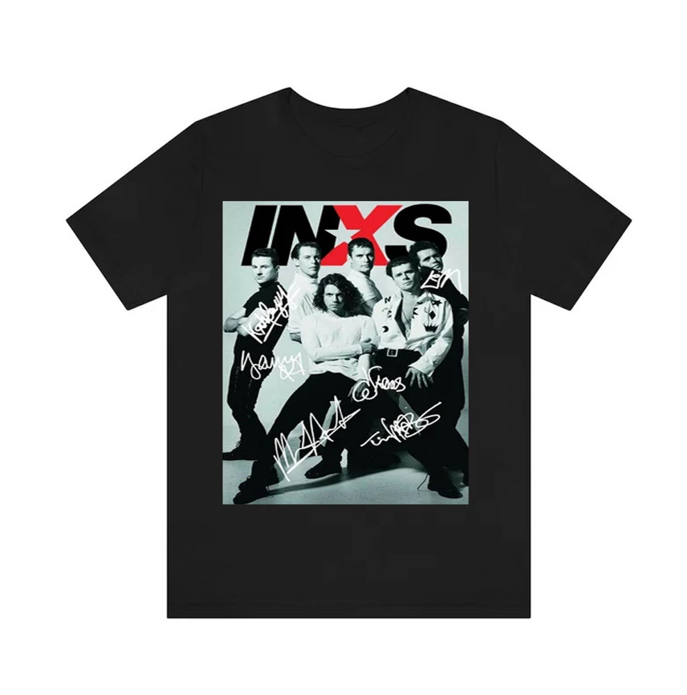 INXS Band COLLAGE Signature Black men T Shirt S-4XL SHORT Sleeve DO116