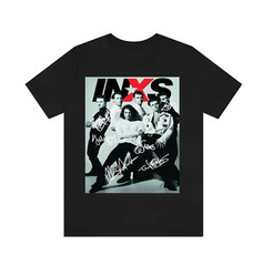 INXS Band COLLAGE Signature Black men T Shirt S-4XL SHORT Sleeve DO116