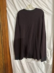 Sonoma Men’s XXL L/S Pullover Tshirt Gray Burgundy Stripe