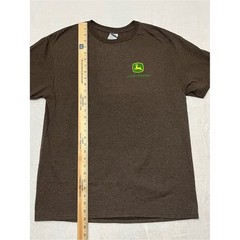 John Deere Nothing Runs Like a Deere Heather Brown Graphic T-Shirt NWT Adult LG