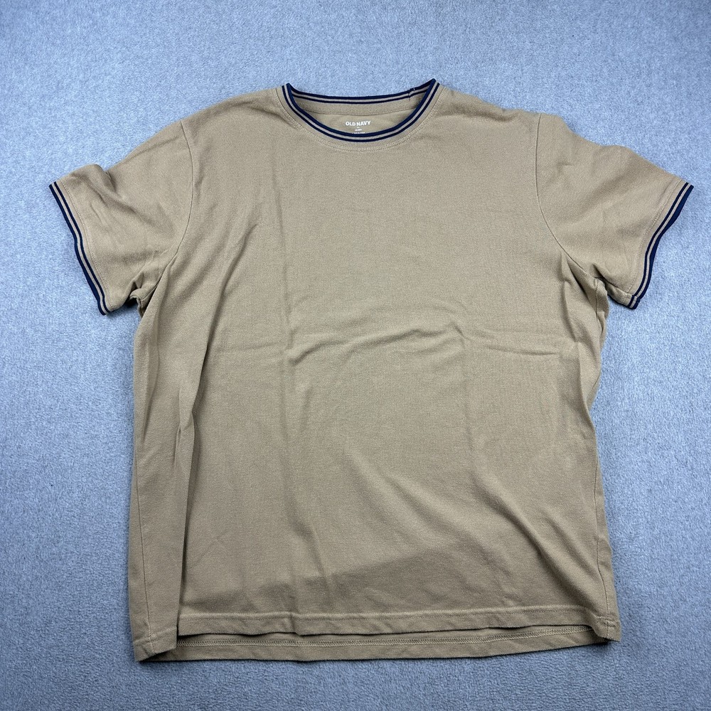 Old Navy Shirt Mens XL Tan Performance Go-Dry Athletic Crewneck Tee Cotton Blend