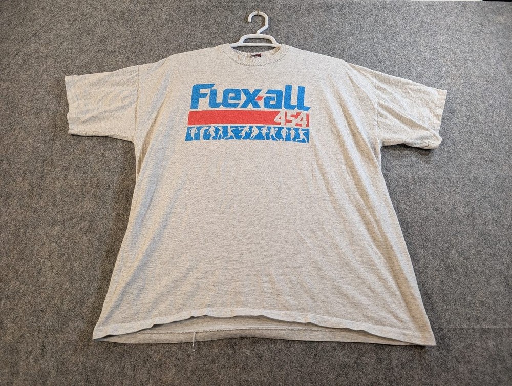 Flex-All 454 Signal Mega-Tee Vintage T-Shirt Men Gray check measurements