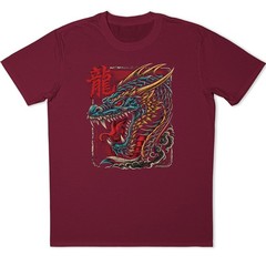 Japanese Dragon T Shirt Oriental Art Tattoo Streetwear Anime Mens Graphic Tee