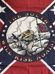 Huge 22”x22” “The South Will Rise Again” Bandana New Made In USA