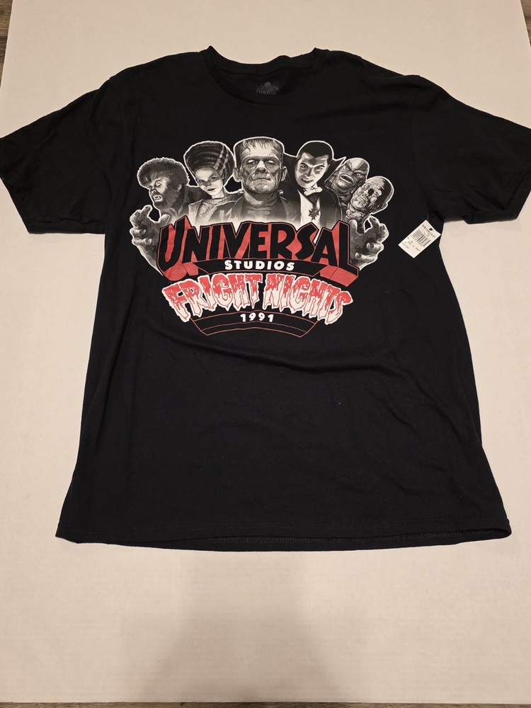 1991 Universal Studios Fright Nights Horror T Shirt Black Size M. With Tag