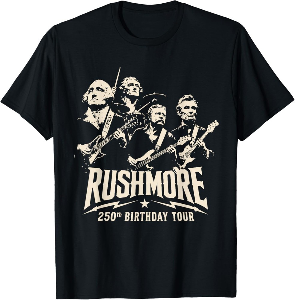 Funny Mount Rushmore 250th Birthday Tour Rockstar Graphic T-Shirt