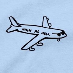 Flying High As Hell T Shirt Cannabis Stoner Pot Head Bong Water Pipe Bowl Tee