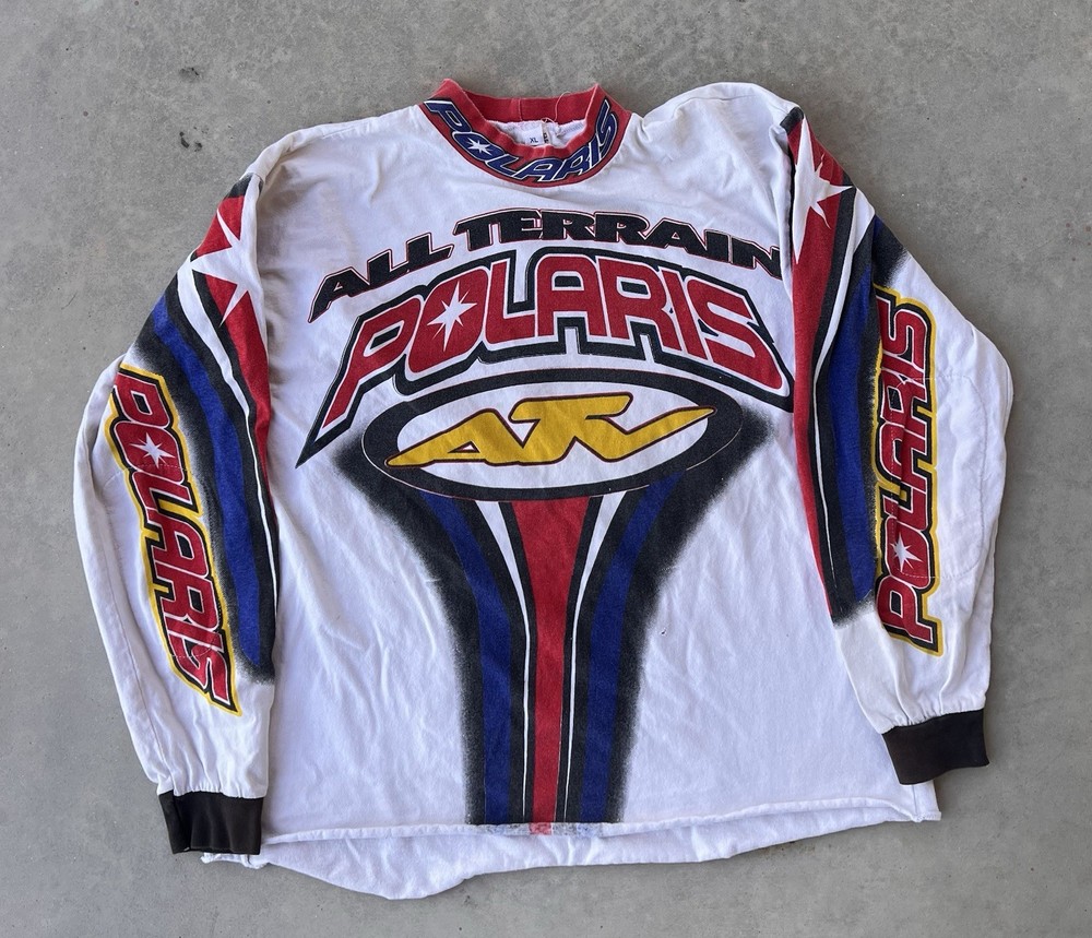 Vintage Polaris Racing Jersey XL Moto Shirt All Terrain Vehicle ATV 90s Bike
