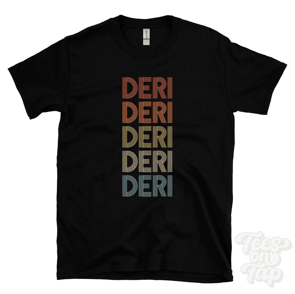 DERI REPEATED RETRO STYLE T-SHIRT mens & womens novelty cool name gift