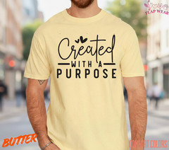 Unisex Created With A Purp T-Shirt, Men T shirt,Women T shirt Gift Christian Top