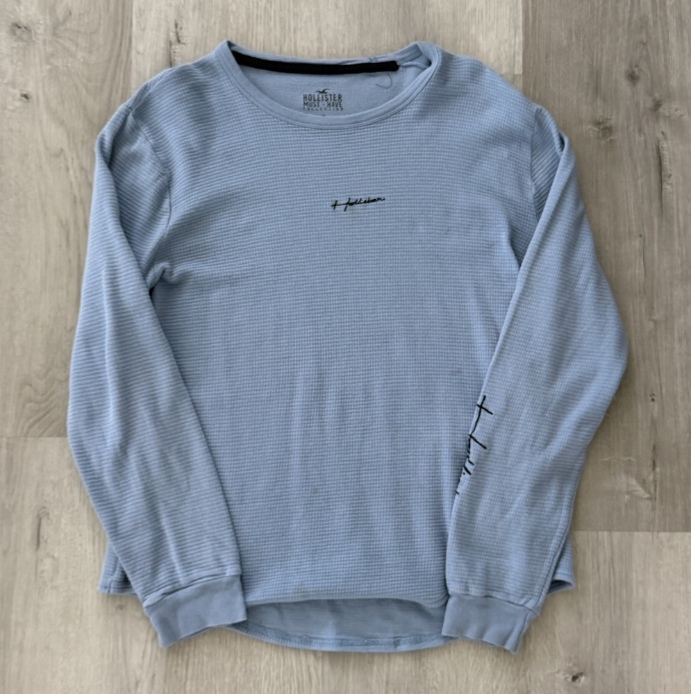 Hollister Must-Have Collection Men’s Gray Waffle Knit Logo T-Shirt M