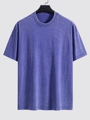 Basic Vintage Washed Distressed Drop Shoulder Colorful Cotton 230G T-Shirt