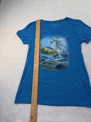 Reel Legends woman’s Medium Turquoise Sea Turtle Graphic T-Shirt EUC