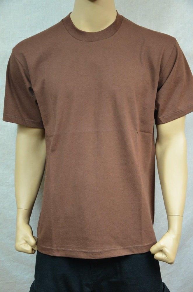 1 NEW PRO5 SUPER HEAVY WEIGHT T-SHIRT BROWN TEE PLAIN BLANK COTTON S-7XL