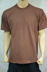 1 NEW PRO5 SUPER HEAVY WEIGHT T-SHIRT BROWN TEE PLAIN BLANK COTTON S-7XL