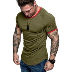 Men Short Sleeve Tops T-shirt Baggy Fit Sport Gym Muscle Tee Workout Training