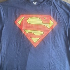 NEW DC Comics Universe Superman Vintage Retro Logo Puff Print Line Shirt Sz 2XL