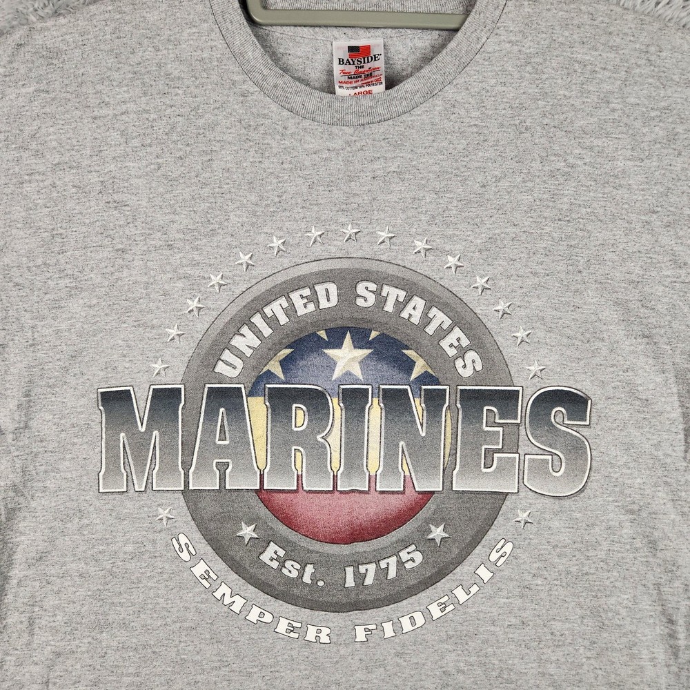 United States Marines Shirt Mens Large Gray Semper Fidelis Graphic USA Logo