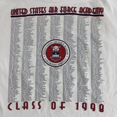 Vintage Air Force Academy Class Of 1998 Shirt Mens XL White Gear For Sports Tee