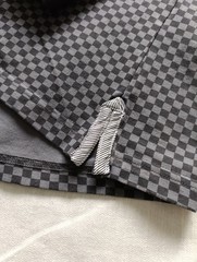 Maceoo Shirt Mens 3 Medium V-Neck Jacquard Square Grey Flip Cuff Roll-up Sleeve