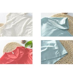 Men Pure Color Cotton Short Sleeve T-shirts V-neck Sports Casual Tops Summer
