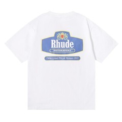 RHUDE NEW Men Women High Quality Loose Leisure Cotton Short Sleeve T-Shirt M-2XL