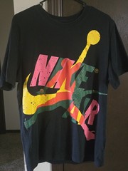 Nike Jumpman Logo Mens L Black Multicolor Crew Neck Short Sleeve T-Shirt