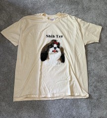 Vintage Shih Tzu Dog Single Stitch Shirt Sz XL Animal Nature White Tee (Desc.)