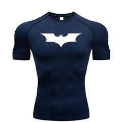 Bat Printed Men’s Tight T-shirt Running Compression Compression T Shirt Gym .