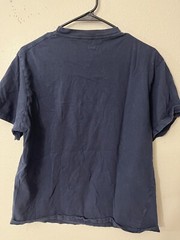 Lee Jeans Mens T Shirt Size M Blue American Flag Graphic on Front Short Sleeve